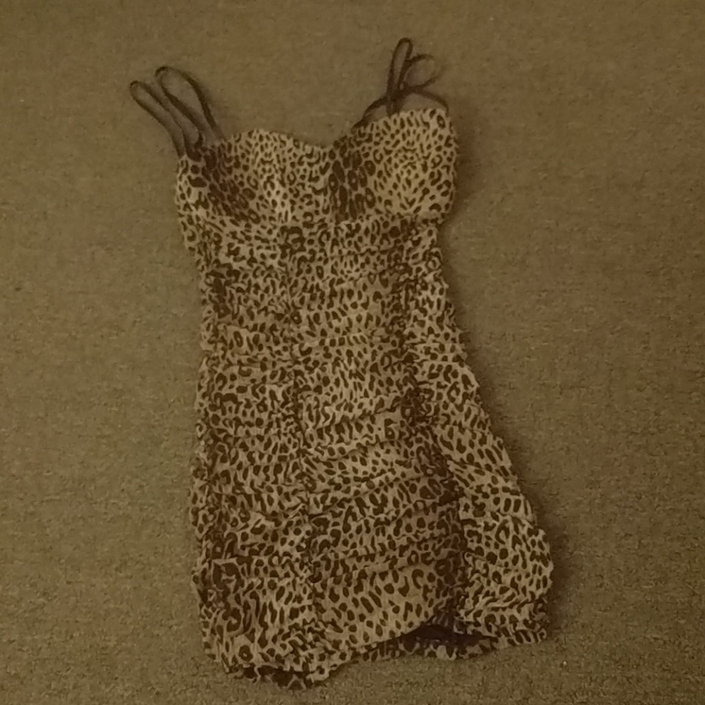 Mini leapord print dress